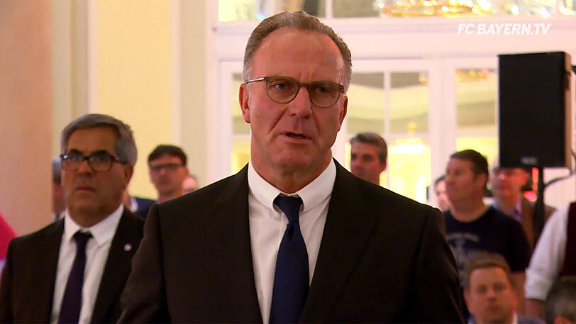 Karl-Heinz Rummenigge während seiner Bankettrede.