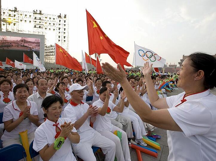 Olympia-Begeisterung in China: In Peking verurteilt man die Aktionen der Demonstranten "aufs Schärfste".