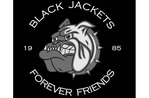 Eine Bulldogge -  das Emblem auf den schwarzen Lederjacken der "Black Jackets".