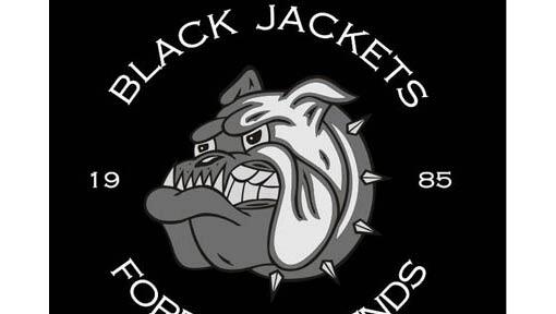 Eine Bulldogge - das Emblem auf den schwarzen Lederjacken der "Black Jackets". Eine Bulldogge - das Emblem auf den schwarzen Lederjacken der "Black Jackets".