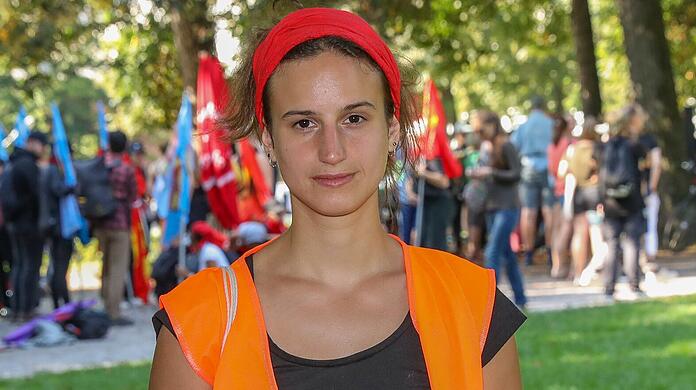 Lisa Poettinger war bei den Protesten gegen die IAA in München ganz vorne mit dabei. (Archivbild)