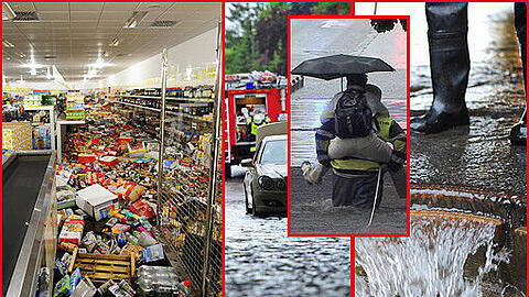 Hochwasser in Bayern und München halten die Einsatzkräfte in Atem. Ein Aldi in Pasing wurde überflutet...