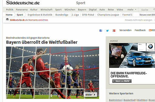 "Weltfußballer überrollt", berichtet die SZ