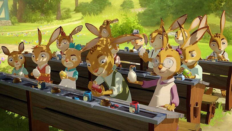 In der Häschenschule lernen die jungen Hasen alles, was ein Osterhase wissen muss. Eier anmalen zum Beispiel.