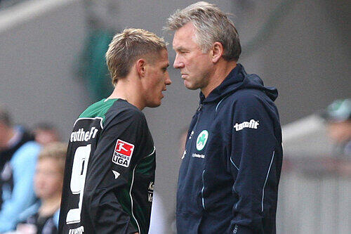 Schneller Abgang: Ivo Ilicevic und Kleeblatt-Trainer Benno Möhlmann.