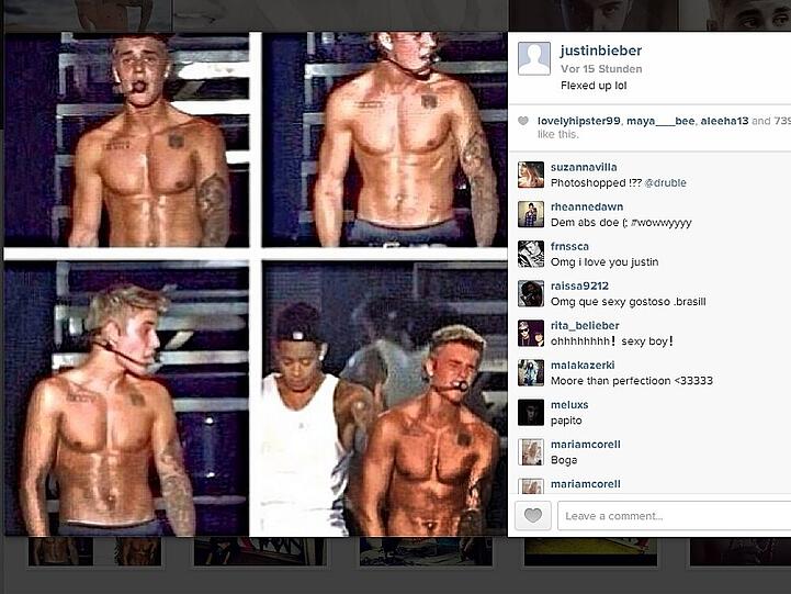 Justin Bieber zeigt seinen durchtrainierten Körper
