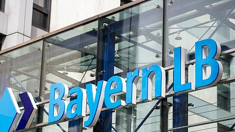Das Logo der bayerischen Landesbank in München.