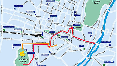 Der Zugweg für Samstag und Sonntag.