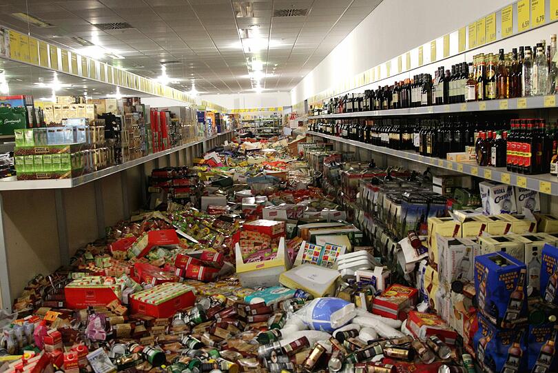 Ein Aldi in der Pasinger Arcaden wurde völli verwüstet.