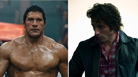 Jeremy Allen White als Musiklegende Bruce Springsteen und Dwayne Johnson als "Smashing Machine" Mark Kerr.
