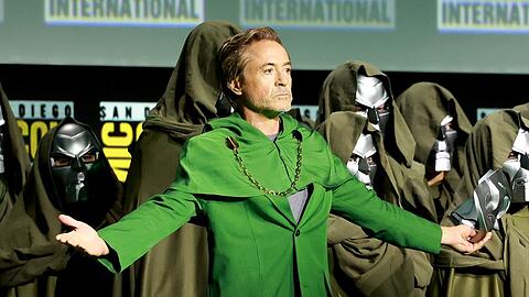 Robert Downey Jr. bei seiner Vorstellung als Doctor Doom.