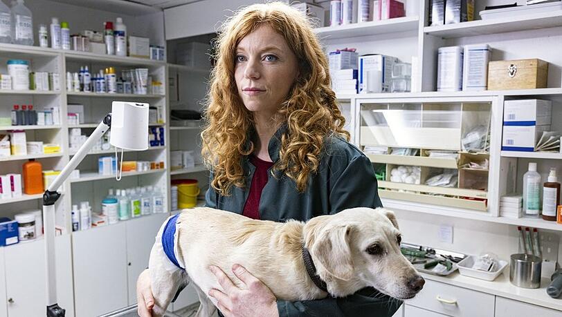 "Nord bei Nordwest: Wilde Hunde": Jule Christiansen (Marleen Lohse) mit einem tierischen Patienten.