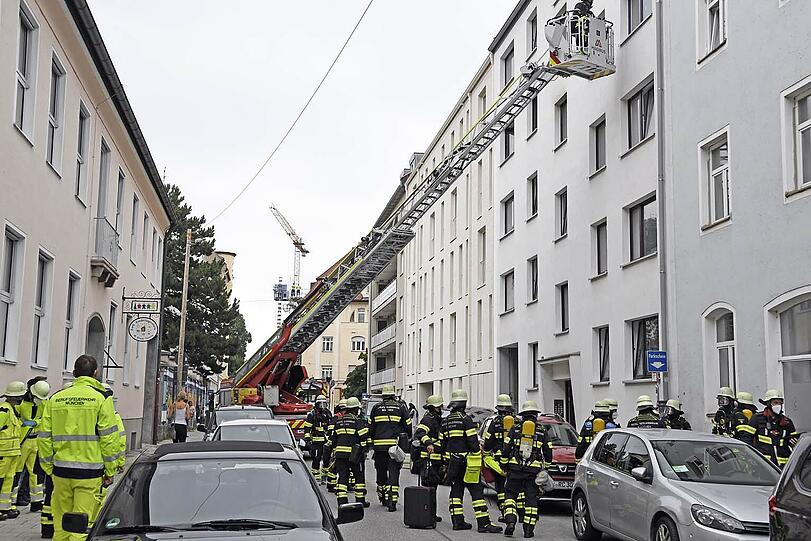 Bilder vom Feuerwehreinsatz in Obergiesing.