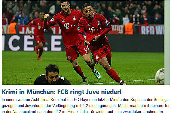 Ein "wahrer Achtelfinal-Krimi" schreibt der "Kicker".