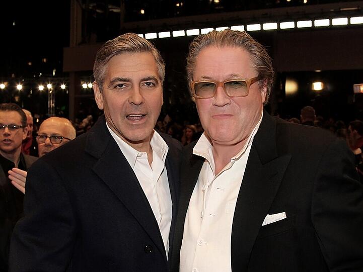 Michael Brandner (r.) und George Clooney bei der Premiere von "Monuments Men"