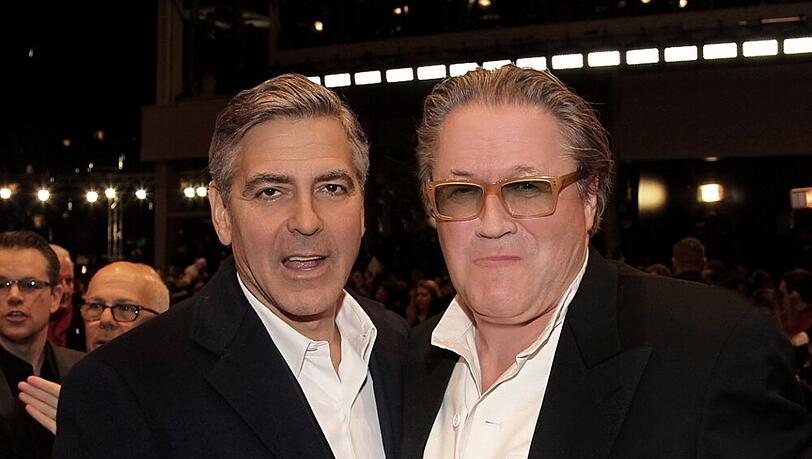 Michael Brandner (r.) und George Clooney bei der Premiere von "Monuments Men"