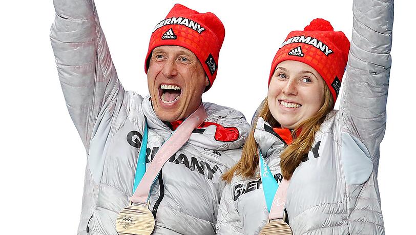 Clara Klug und Biathlon-Guide Martin Härtl Clara Klug und Biathlon-Guide Martin Härtl