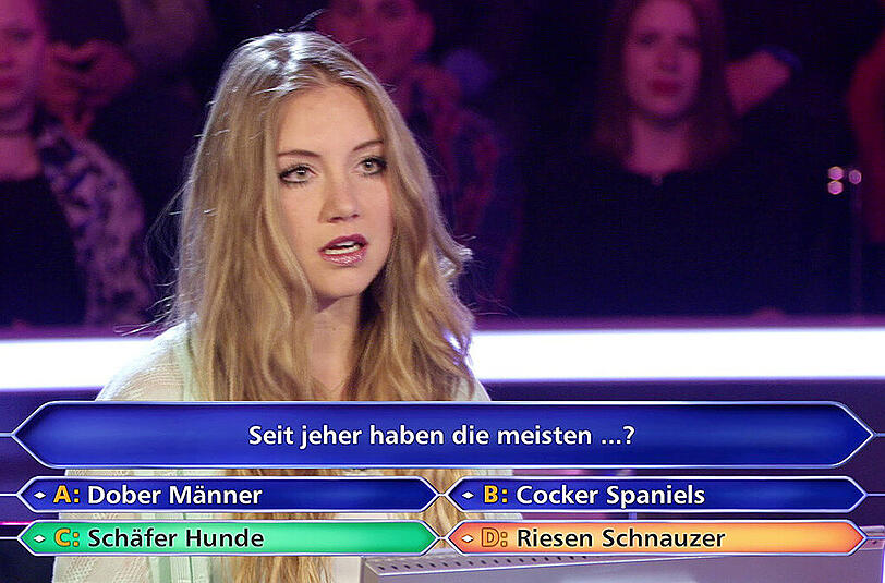Tanja Fuß (20) fällt aus allen Wolken - sie hat tatsächlich die allererste Frage falsch beantwortet.