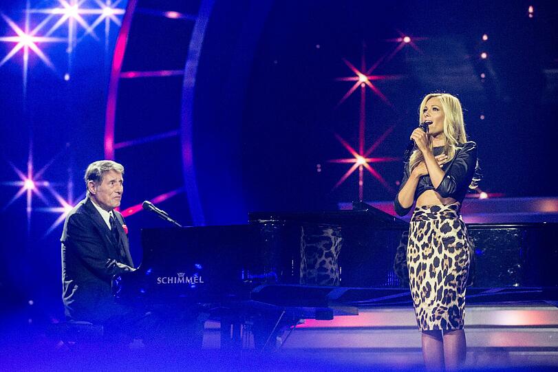 Udo Jürgens bei seinem letzten Auftritt an der Seite von Helene Fischer.