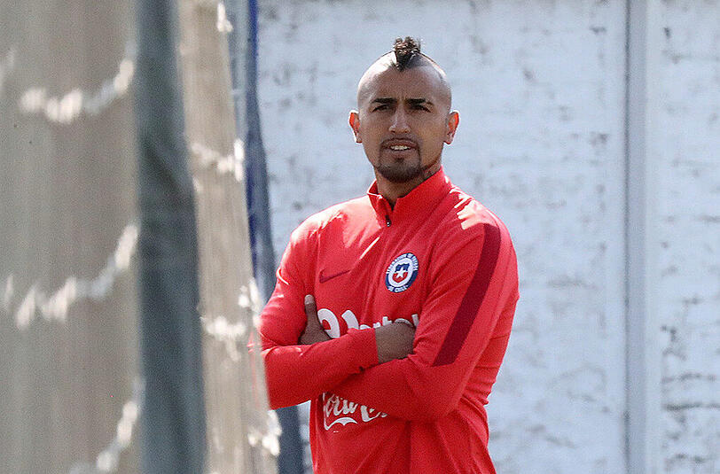 Bayern-Star Arturo Vidal beim Training mit der chilenischen Nationalmannschaft.
