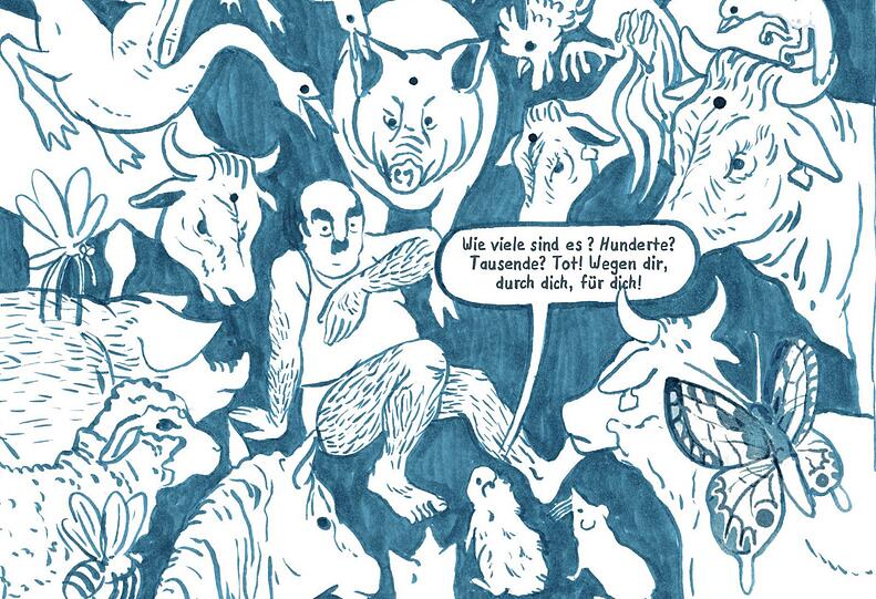 In seinen Träumen wird Metzger Erwin Merz von Tieren heimgesucht. Nicht irgendwelchen, sondern just den Schweinen und Rindern, die er verarbeitet hat.