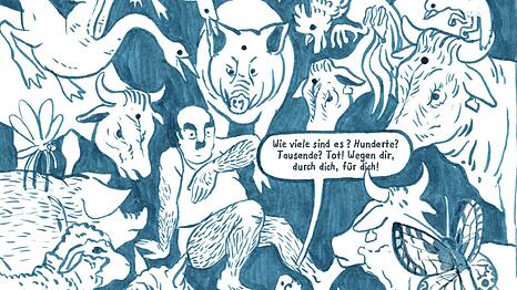 In seinen Träumen wird Metzger Erwin Merz von Tieren heimgesucht. Nicht irgendwelchen, sondern just den Schweinen und Rindern, die er verarbeitet hat.