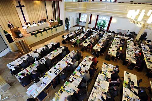 Die Evangelische Landessynode Bayern tagt in Weiden (Oberpfalz).