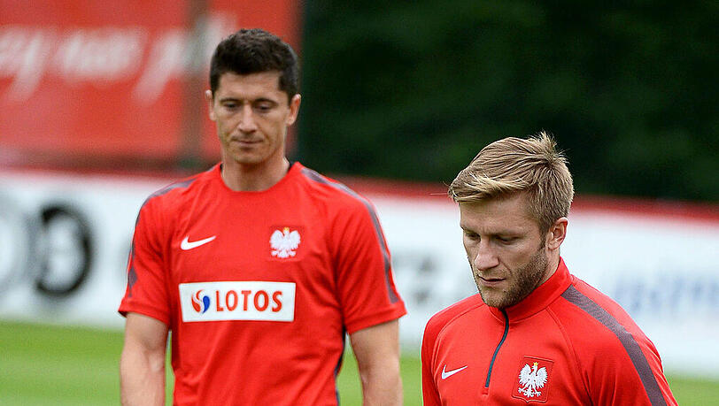 Sind sich nicht grün: Lewandowski (l.) und Blaszczykowski. Sind sich nicht grün: Lewandowski (l.) und Blaszczykowski.