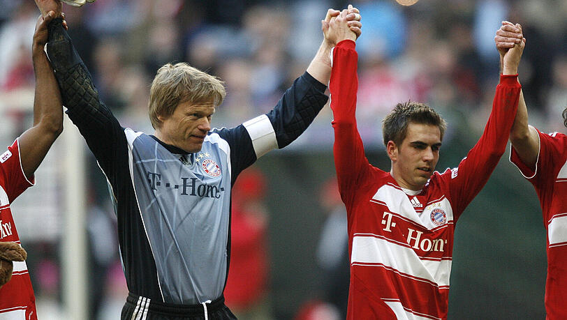 Zwei der ganz großen Bayern-Kapitäne: Oliver Kahn und Philipp Lahm.