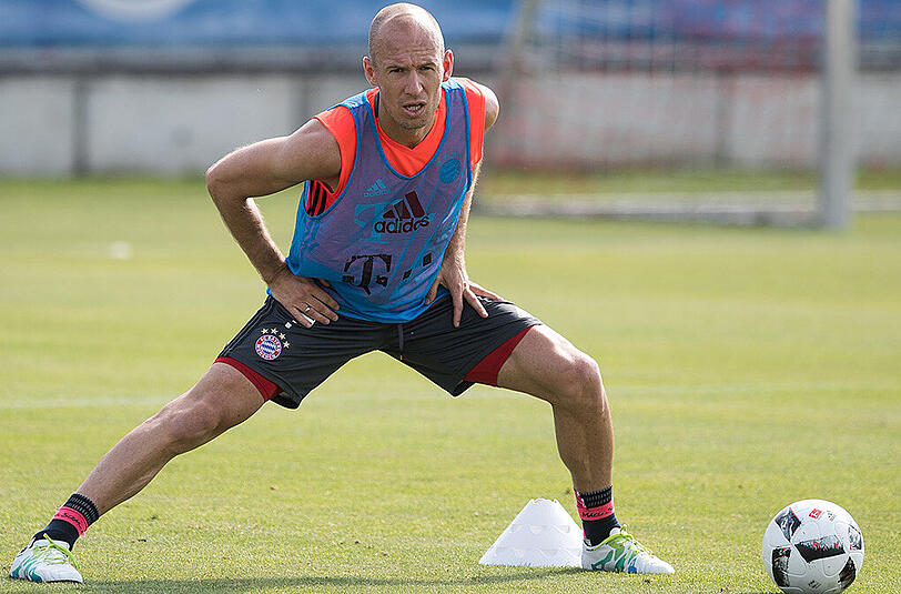 Arjen Robben liegt nach seiner Verletzung vor vier Wochen augenscheinlich gut im Zeitplan.