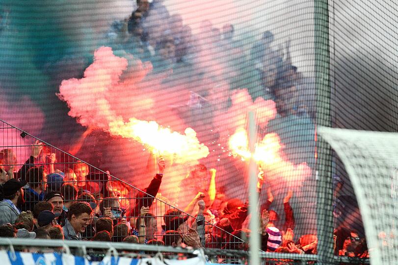 So sah der der Löwen-Fanblock aus. Die Bilder vom Spiel gegen Aalen.