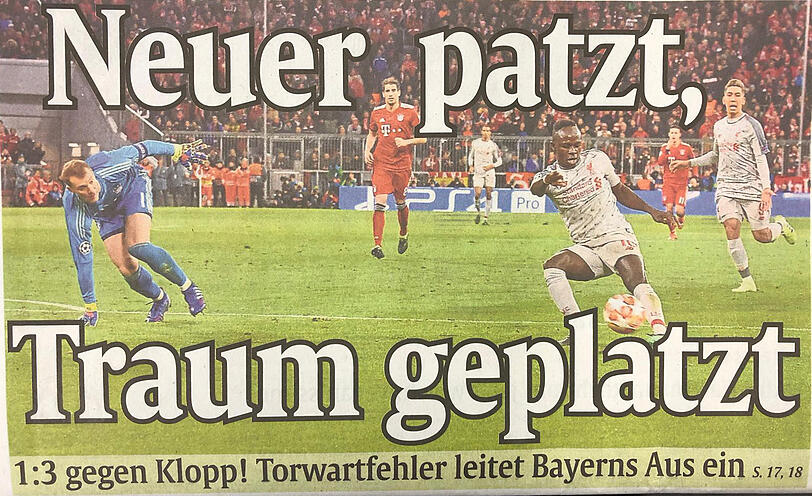"Neuer patzt, Traum geplatzt": Die Print-Schlagzeile der Abendzeitung.