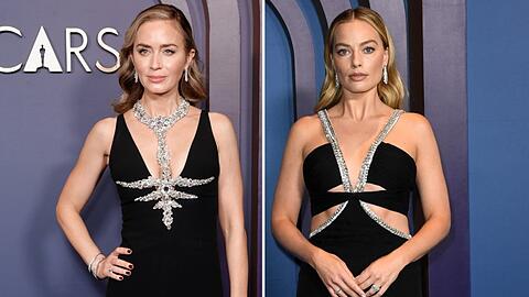 Fast im Partnerlook: Emily Blunt (l.) und Margot Robbie bei den Governors Awards.