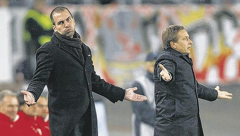 Vereint in ihrer Hilflosigkeit: Stuttgarts Teamchef Markus Babbel (l.) und VfB-Manager Horst Heldt, die seit Jahren befreundet sind, bilden eine Schicksalsgemeinschaft. Foto: AP Vereint in ihrer Hilflosigkeit: Stuttgarts Teamchef Markus Babbel (l.) und VfB-Manager Horst Heldt, die seit Jahren befreundet sind, bilden eine Schicksalsgemeinschaft. Foto: AP