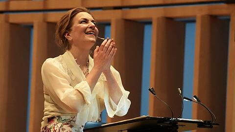 Martina Gedeck bei der Auff&uuml;hrung von &bdquo;Enoch Arden&ldquo; in der Herz-Jesu-Kirche.