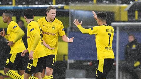 Jadon Sancho (r) und Erling Haland sorgten für den Dortmunder Sieg gegen St. Petersburg.