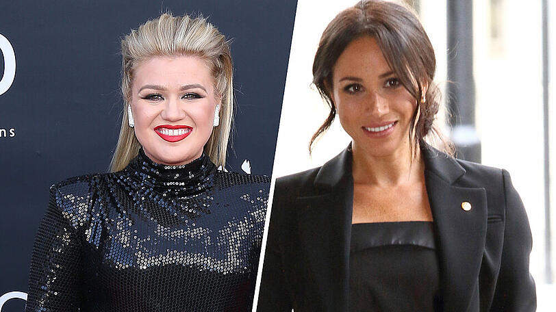 Sängerin Kelly Clarkson (l.) hat den Namen von Herzogin Meghan vergessen