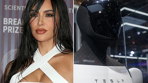 Kim Kardashian hat mit einem Tesla Bot "Schere, Stein, Papier" gespielt.