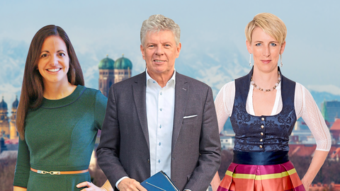 Sie wollen an die Rathaus-Spitze &ndash; oder dort bleiben (v.l.): Kristina Frank (CSU), Dieter Reiter (SPD) und Katrin Habenschaden (Grüne).