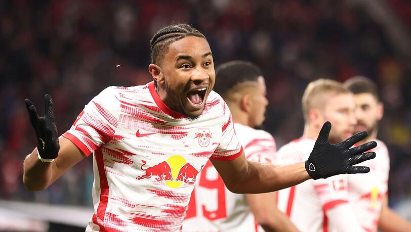 Leipzigs Christopher Nkunku traf per Freistoß zum 1:0 gegen den 1. FC Köln.