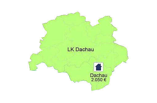 Das Umland: Je dunkler die Karte, desto höher die Kaufkraft. Dazu: Die Quadratmeterpreise für Eigentumswohnungen.