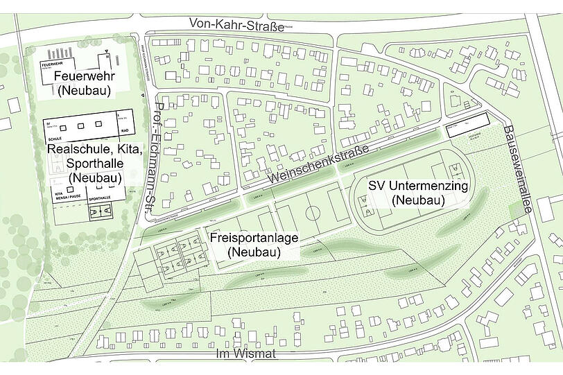 Variante 2 der Bebauung der Erdbeerwiese in Allach/Untermenzing.