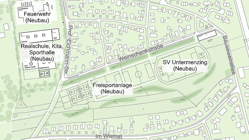 Variante 2 der Bebauung der Erdbeerwiese in Allach/Untermenzing.