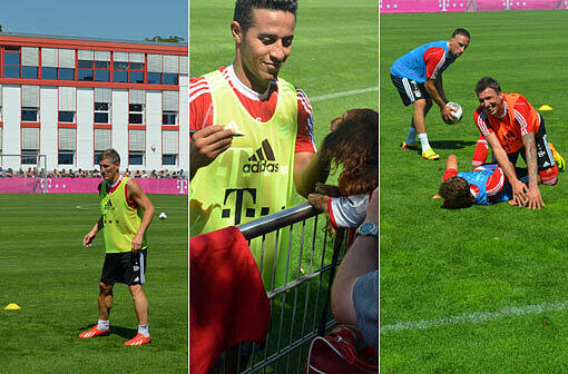 Das erste Training mit Thiago an der Säbener Straße. Sehen Sie hier die Bilder!