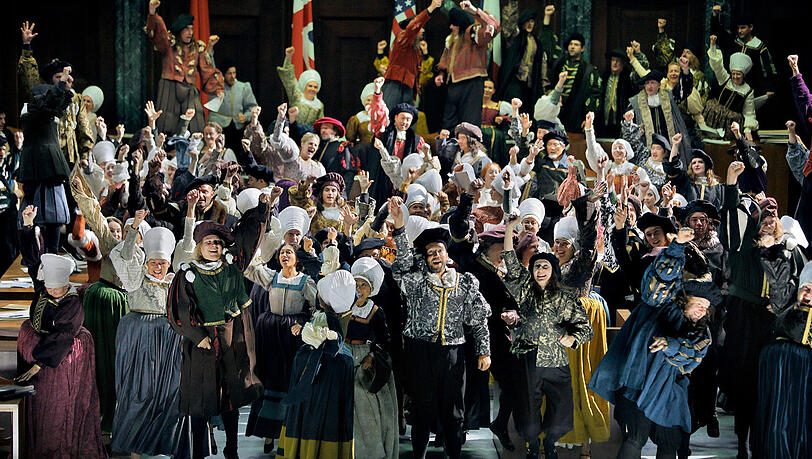Der Chor der Bayreuther Festspiele 2018 in den "Meistersingern".