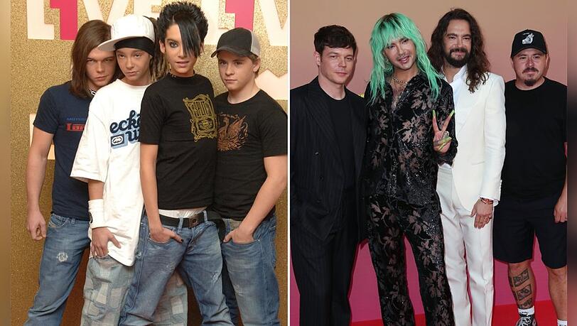 Die Mitglieder von Tokio Hotel 2005 und 2025.