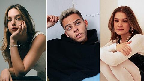 Drei der sechs Acts für den deutschen ESC-Vorentscheid "Germany 12 Points" (v.l.): Felicia Lu, Malik Harris und Emily Roberts.