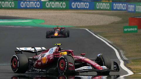 Etwas verbessert: Lewis Hamilton steigerte sich im Ferrari nach schwachem Saisonauftakt.
