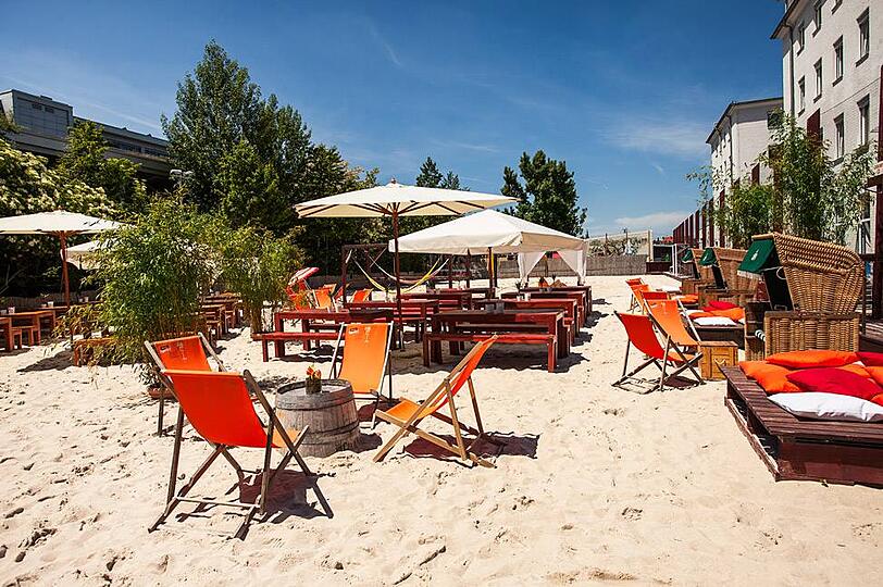 Der Stadtstrand im Münchner Osten: Beach 38.