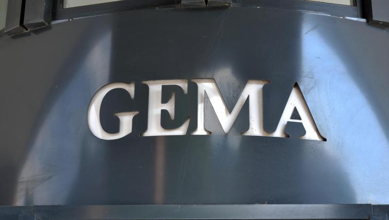 Blick auf den Eingang des Musikrechtevertreters Gema.